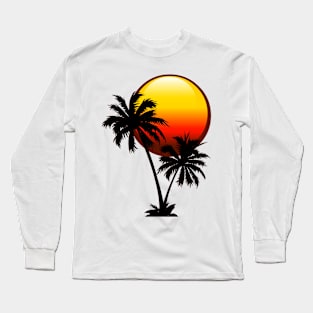 Sunset and Palm Trees Long Sleeve T-Shirt